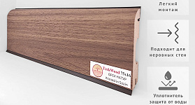 Плинтус МДФ TeckWood цветной прямой 75х16мм Орех Натур, 1 м.п.